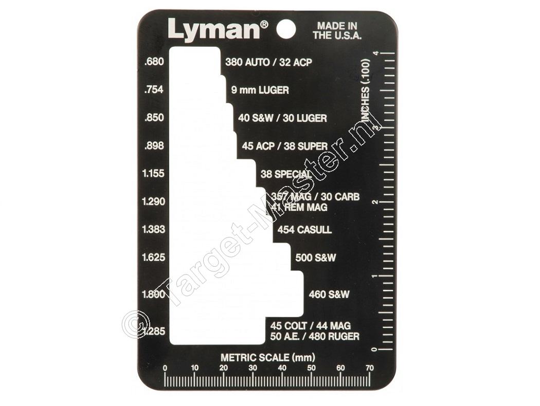 Lyman E-ZEE PISTOL CASE GAUGE Hulzen Lengte Kaliber